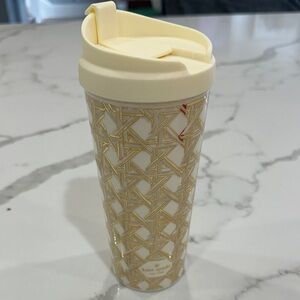 Kate Spade Gold Geometric Travel Mug Cup